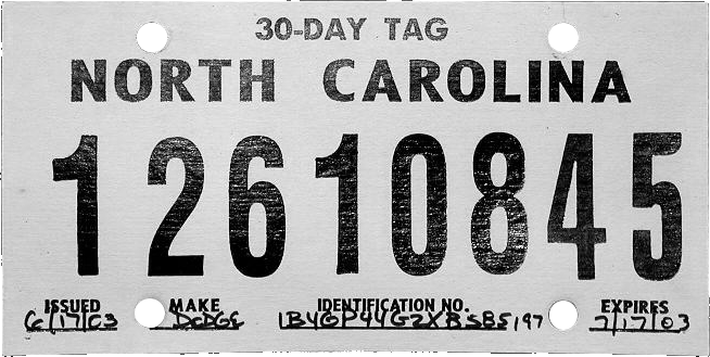 Cómo sacar placas temporales en Carolina del Norte - Placas Temporales ...