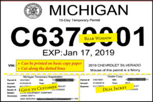placas temporales Michigan