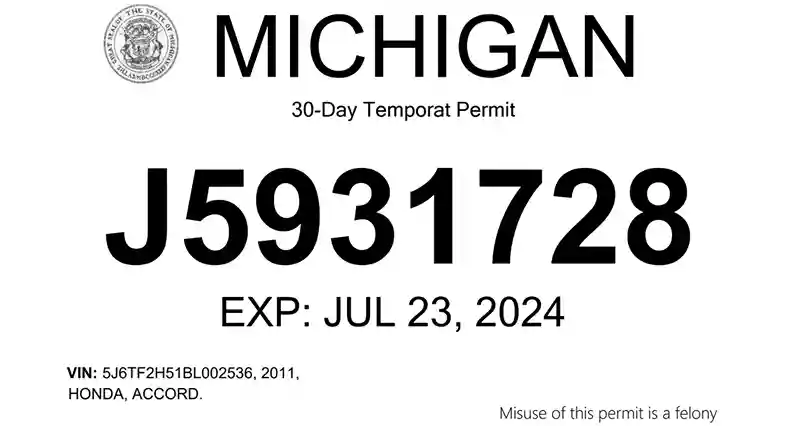 placas temporales michigan dmv